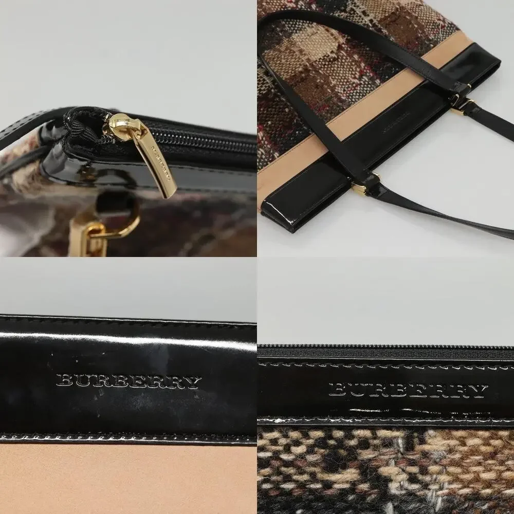 Burberry Nova Check Wool Tote Bag Beige